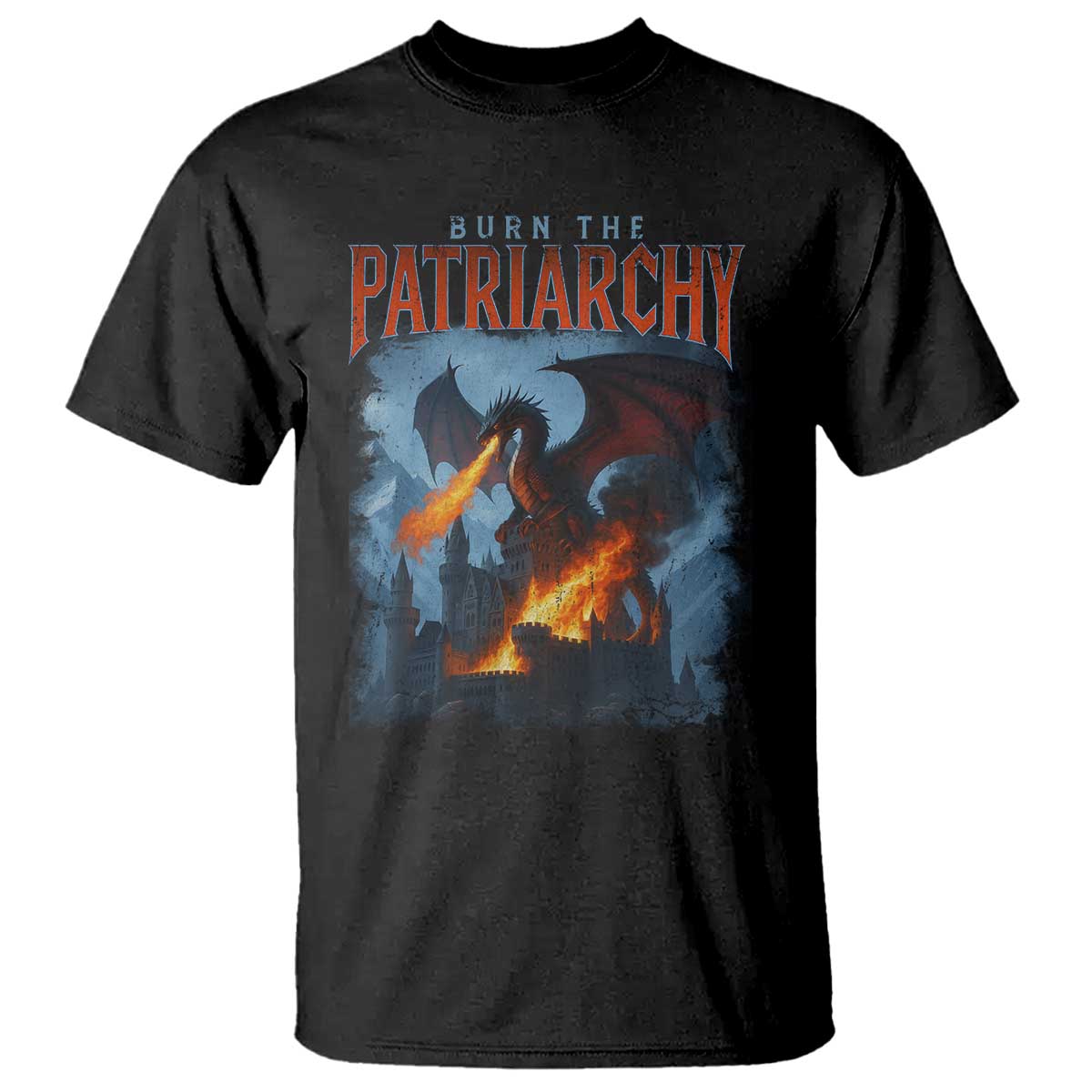 Vintage 90s Feminism Dragon T Shirt Burn the Patriarchy - Wonder Print Shop