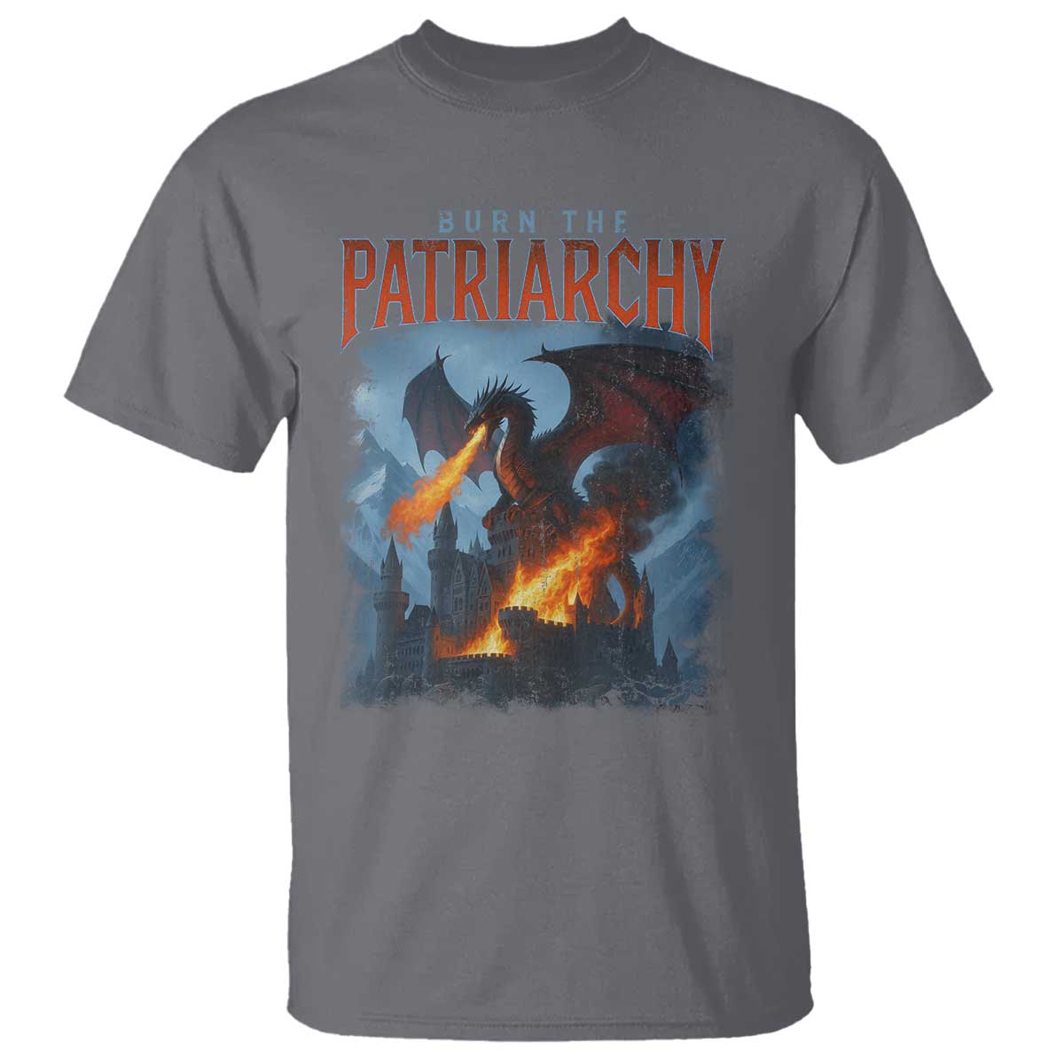 Vintage 90s Feminism Dragon T Shirt Burn the Patriarchy - Wonder Print Shop
