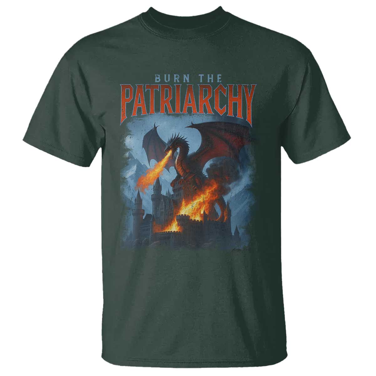 Vintage 90s Feminism Dragon T Shirt Burn the Patriarchy - Wonder Print Shop