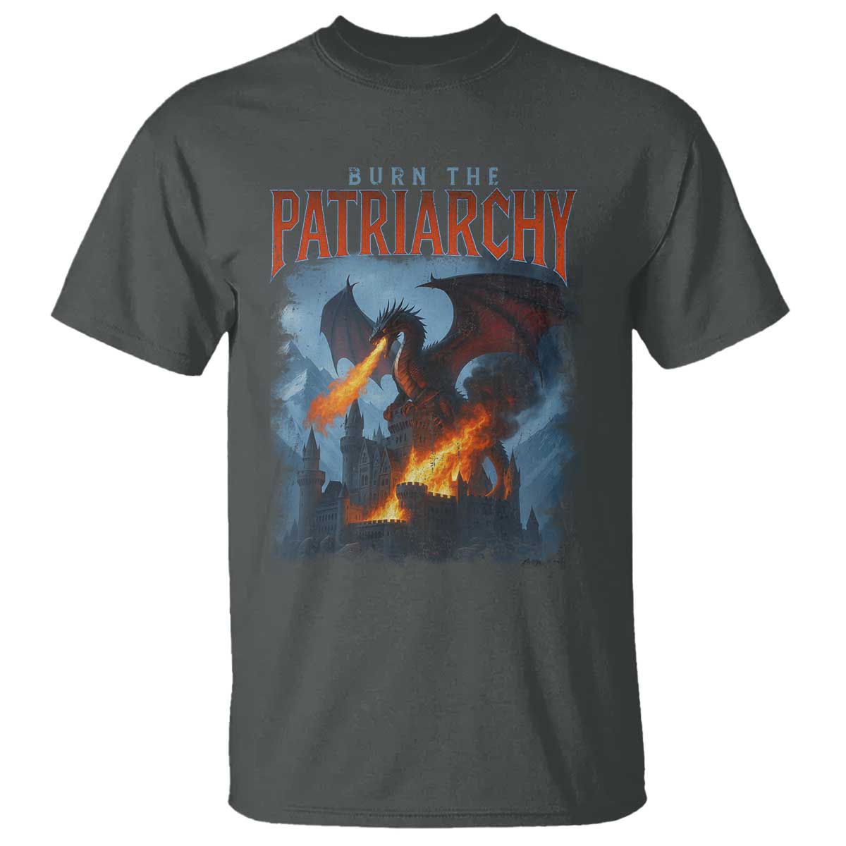Vintage 90s Feminism Dragon T Shirt Burn the Patriarchy - Wonder Print Shop