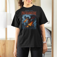 Vintage 90s Feminism Dragon T Shirt For Women Burn the Patriarchy - Wonder Print Shop