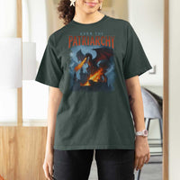 Vintage 90s Feminism Dragon T Shirt For Women Burn the Patriarchy - Wonder Print Shop