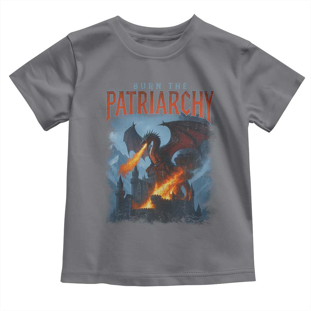 Vintage 90s Feminism Dragon Toddler T Shirt Burn the Patriarchy - Wonder Print Shop
