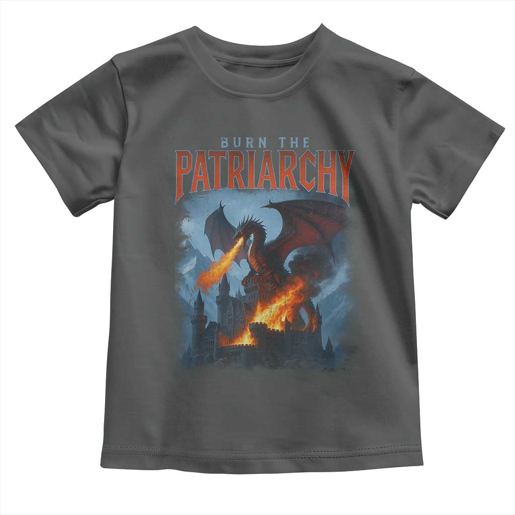 Vintage 90s Feminism Dragon Toddler T Shirt Burn the Patriarchy - Wonder Print Shop