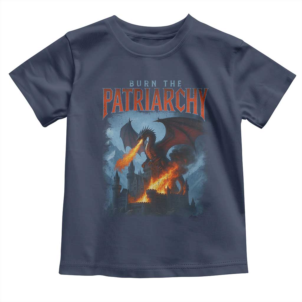 Vintage 90s Feminism Dragon Toddler T Shirt Burn the Patriarchy - Wonder Print Shop