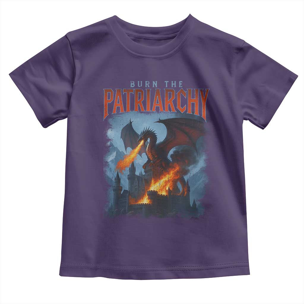 Vintage 90s Feminism Dragon Toddler T Shirt Burn the Patriarchy - Wonder Print Shop