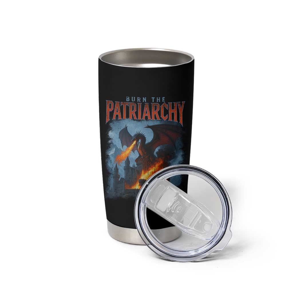 Vintage 90s Feminism Dragon Tumbler Cup Burn the Patriarchy - Wonder Print Shop
