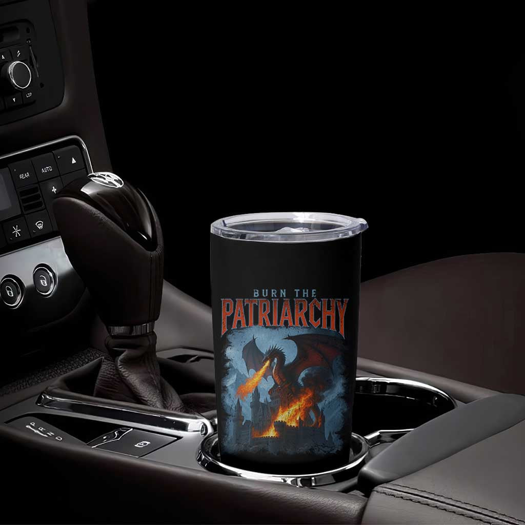 Vintage 90s Feminism Dragon Tumbler Cup Burn the Patriarchy - Wonder Print Shop
