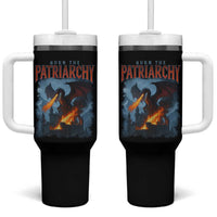 Vintage 90s Feminism Dragon Tumbler With Handle Burn the Patriarchy - Wonder Print Shop