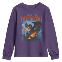 Vintage 90s Feminism Dragon Youth Sweatshirt Burn the Patriarchy - Wonder Print Shop