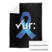 Colon Cancer Awareness Throw Blanket Blue Ribbon Colonoscopy Colorectal