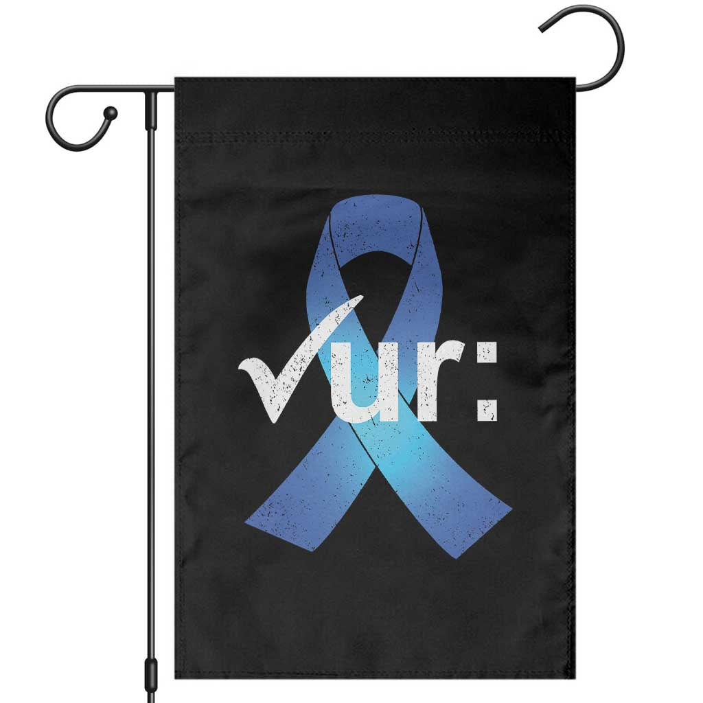 Colon Cancer Awareness Garden Flag Blue Ribbon Colonoscopy Colorectal