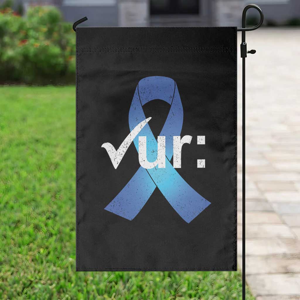 Colon Cancer Awareness Garden Flag Blue Ribbon Colonoscopy Colorectal