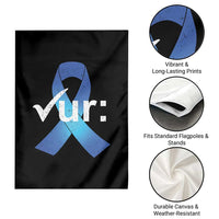 Colon Cancer Awareness Garden Flag Blue Ribbon Colonoscopy Colorectal