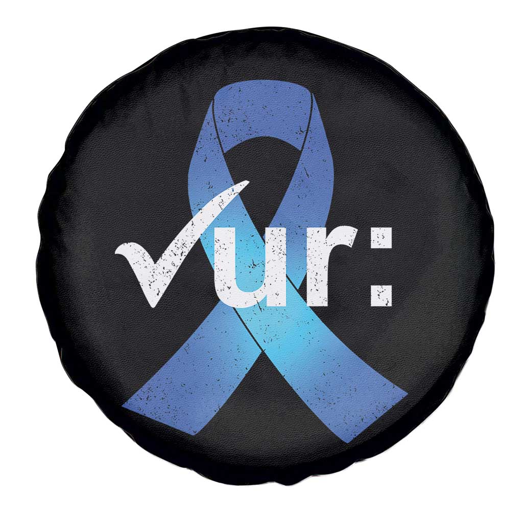 Colon Cancer Awareness Spare Tire Cover Blue Ribbon Colonoscopy Colorectal