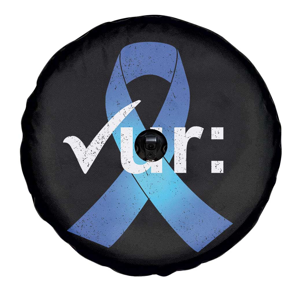 Colon Cancer Awareness Spare Tire Cover Blue Ribbon Colonoscopy Colorectal