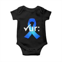 Colon Cancer Awareness Baby Onesie Blue Ribbon Colonoscopy Colorectal