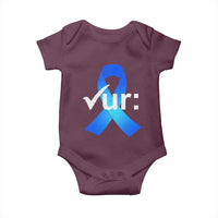 Colon Cancer Awareness Baby Onesie Blue Ribbon Colonoscopy Colorectal