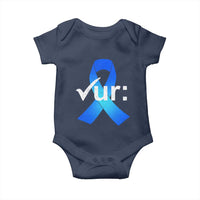 Colon Cancer Awareness Baby Onesie Blue Ribbon Colonoscopy Colorectal