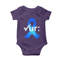 Colon Cancer Awareness Baby Onesie Blue Ribbon Colonoscopy Colorectal