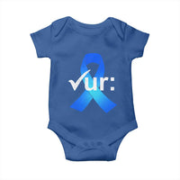 Colon Cancer Awareness Baby Onesie Blue Ribbon Colonoscopy Colorectal