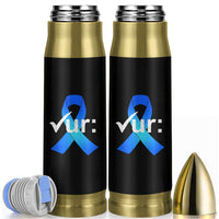 Colon Cancer Awareness Bullet Tumbler Blue Ribbon Colonoscopy Colorectal