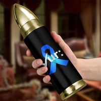 Colon Cancer Awareness Bullet Tumbler Blue Ribbon Colonoscopy Colorectal
