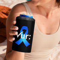 Colon Cancer Awareness 4 in 1 Can Cooler Tumbler Blue Ribbon Colonoscopy Colorectal