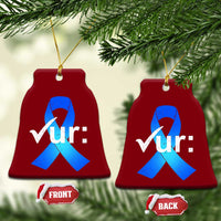 Colon Cancer Awareness Ceramic Ornament Blue Ribbon Colonoscopy Colorectal