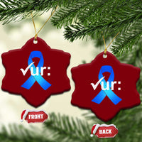 Colon Cancer Awareness Ceramic Ornament Blue Ribbon Colonoscopy Colorectal