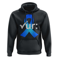 Colon Cancer Awareness Hoodie Blue Ribbon Colonoscopy Colorectal