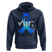 Colon Cancer Awareness Hoodie Blue Ribbon Colonoscopy Colorectal