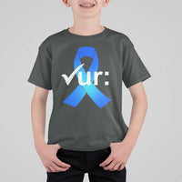 Colon Cancer Awareness T Shirt For Kid Blue Ribbon Colonoscopy Colorectal