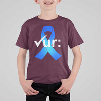 Colon Cancer Awareness T Shirt For Kid Blue Ribbon Colonoscopy Colorectal