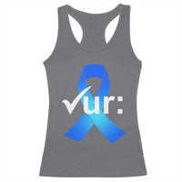 Colon Cancer Awareness Racerback Tank Top Blue Ribbon Colonoscopy Colorectal
