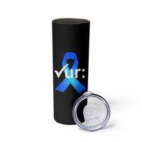 Colon Cancer Awareness Skinny Tumbler Blue Ribbon Colonoscopy Colorectal