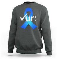 Colon Cancer Awareness Sweatshirt Blue Ribbon Colonoscopy Colorectal
