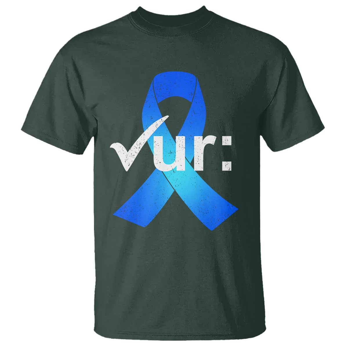 Colon Cancer Awareness T Shirt Blue Ribbon Colonoscopy Colorectal