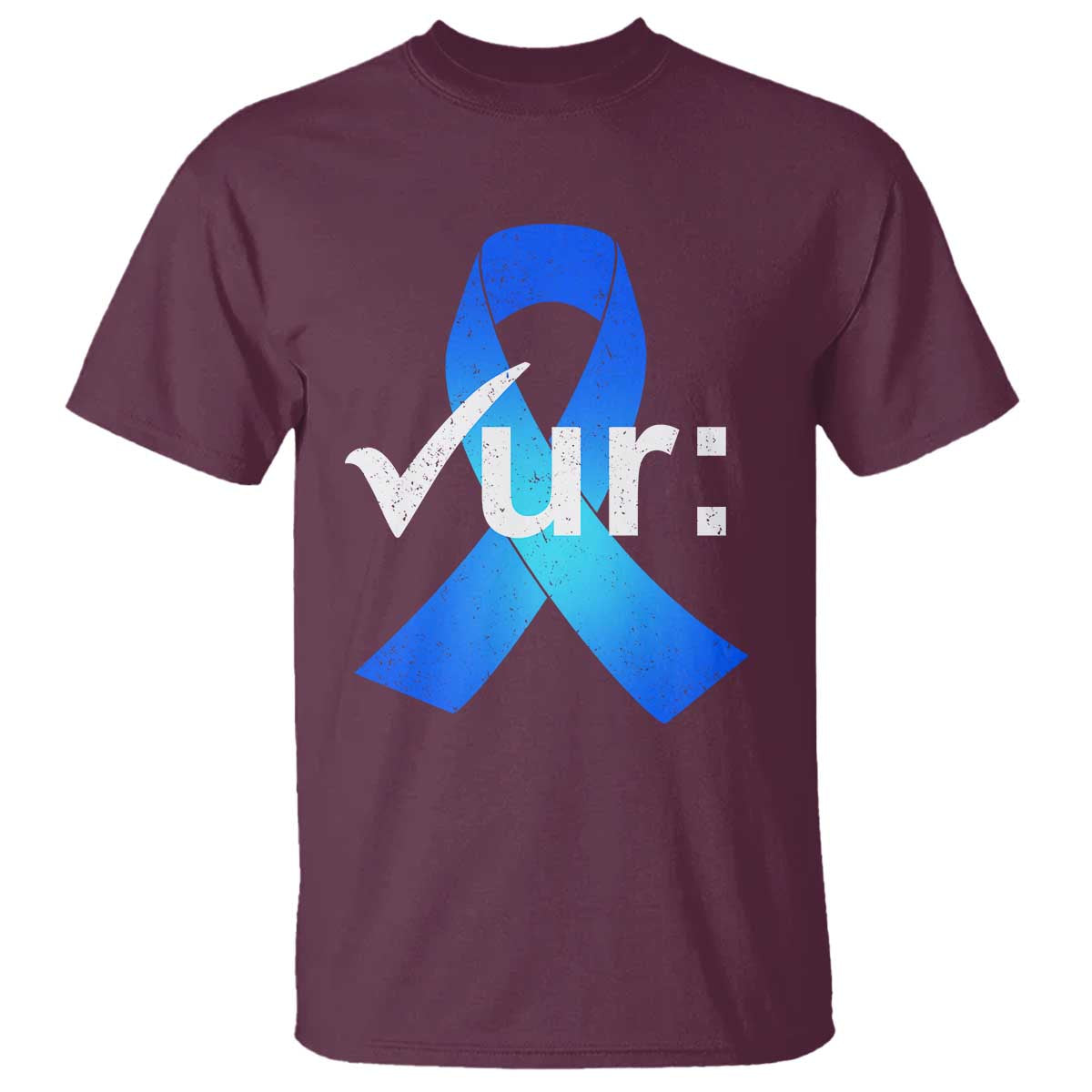 Colon Cancer Awareness T Shirt Blue Ribbon Colonoscopy Colorectal
