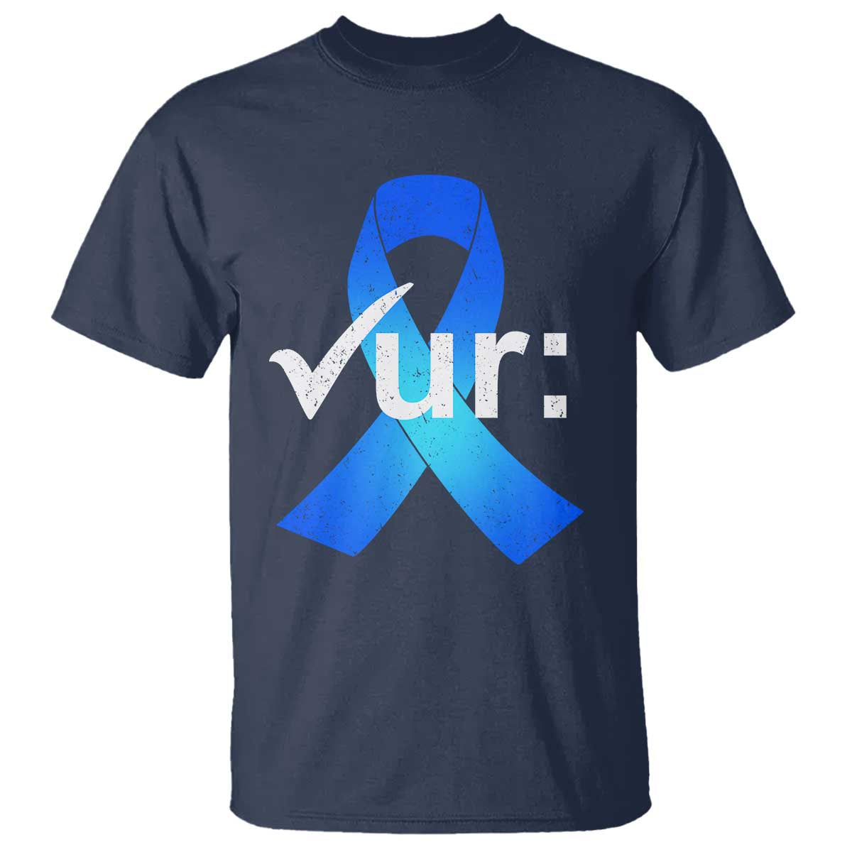 Colon Cancer Awareness T Shirt Blue Ribbon Colonoscopy Colorectal
