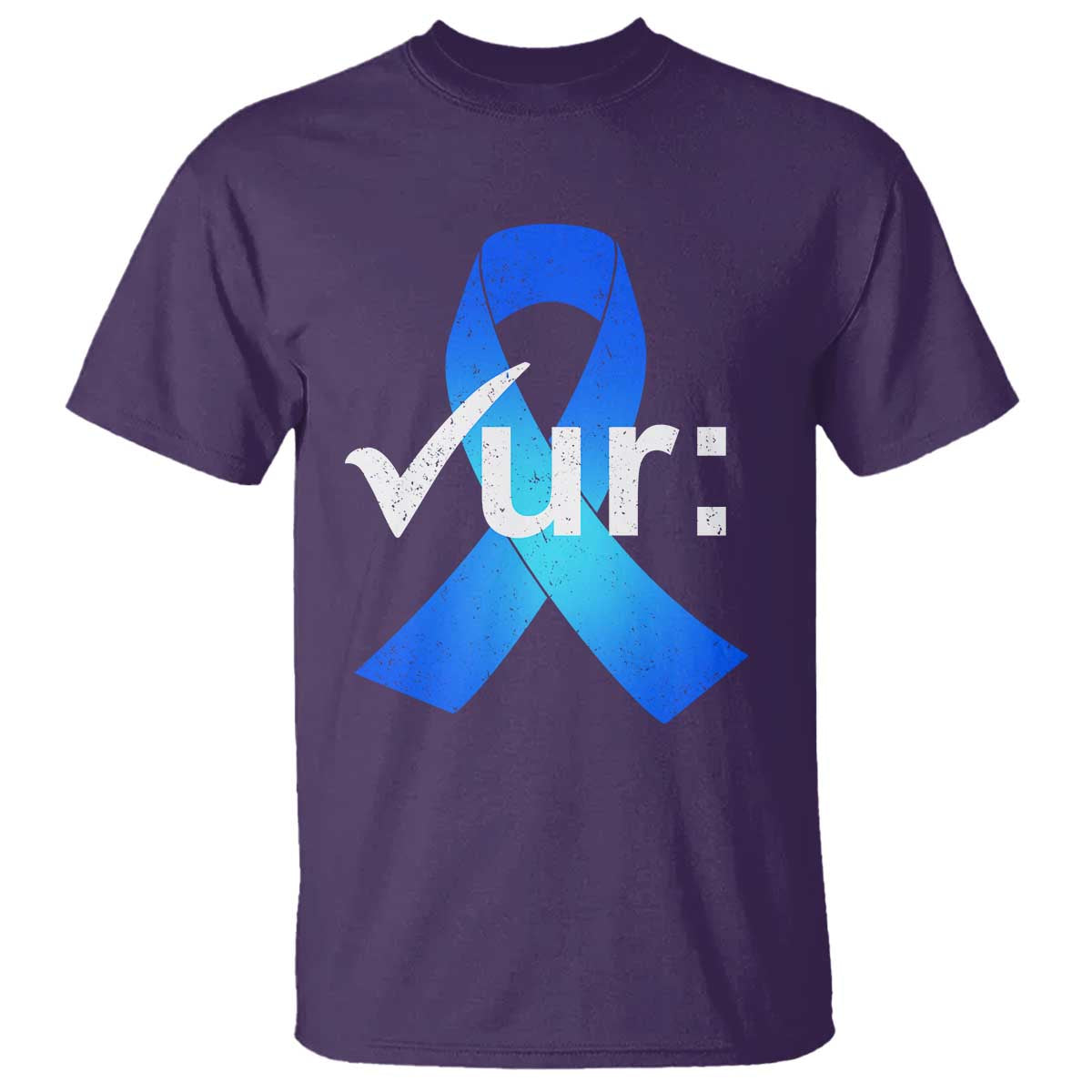Colon Cancer Awareness T Shirt Blue Ribbon Colonoscopy Colorectal