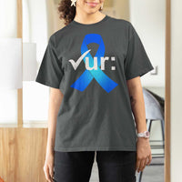 Colon Cancer Awareness T Shirt For Women Blue Ribbon Colonoscopy Colorectal