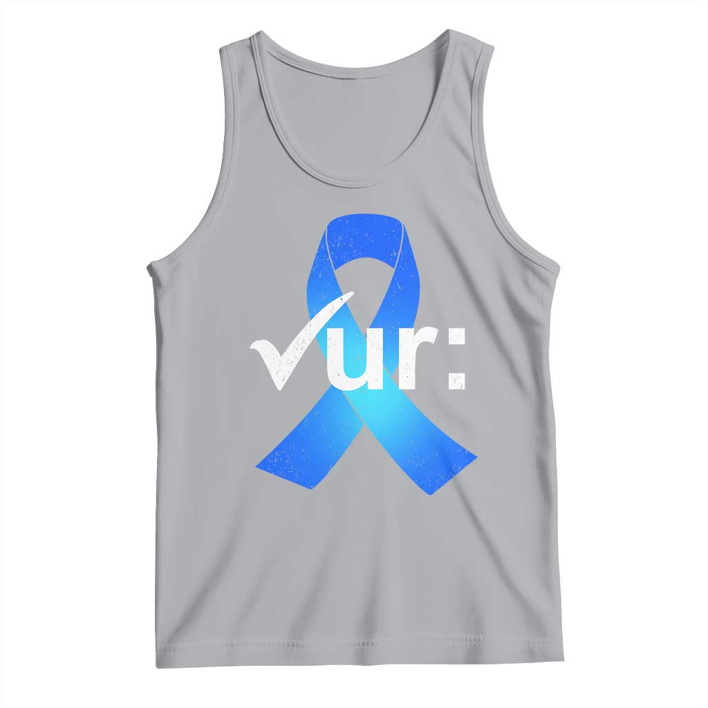 Colon Cancer Awareness Tank Top Blue Ribbon Colonoscopy Colorectal