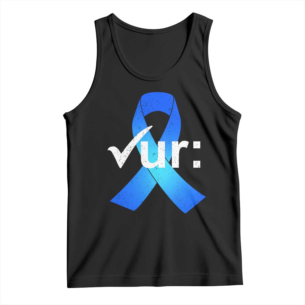 Colon Cancer Awareness Tank Top Blue Ribbon Colonoscopy Colorectal