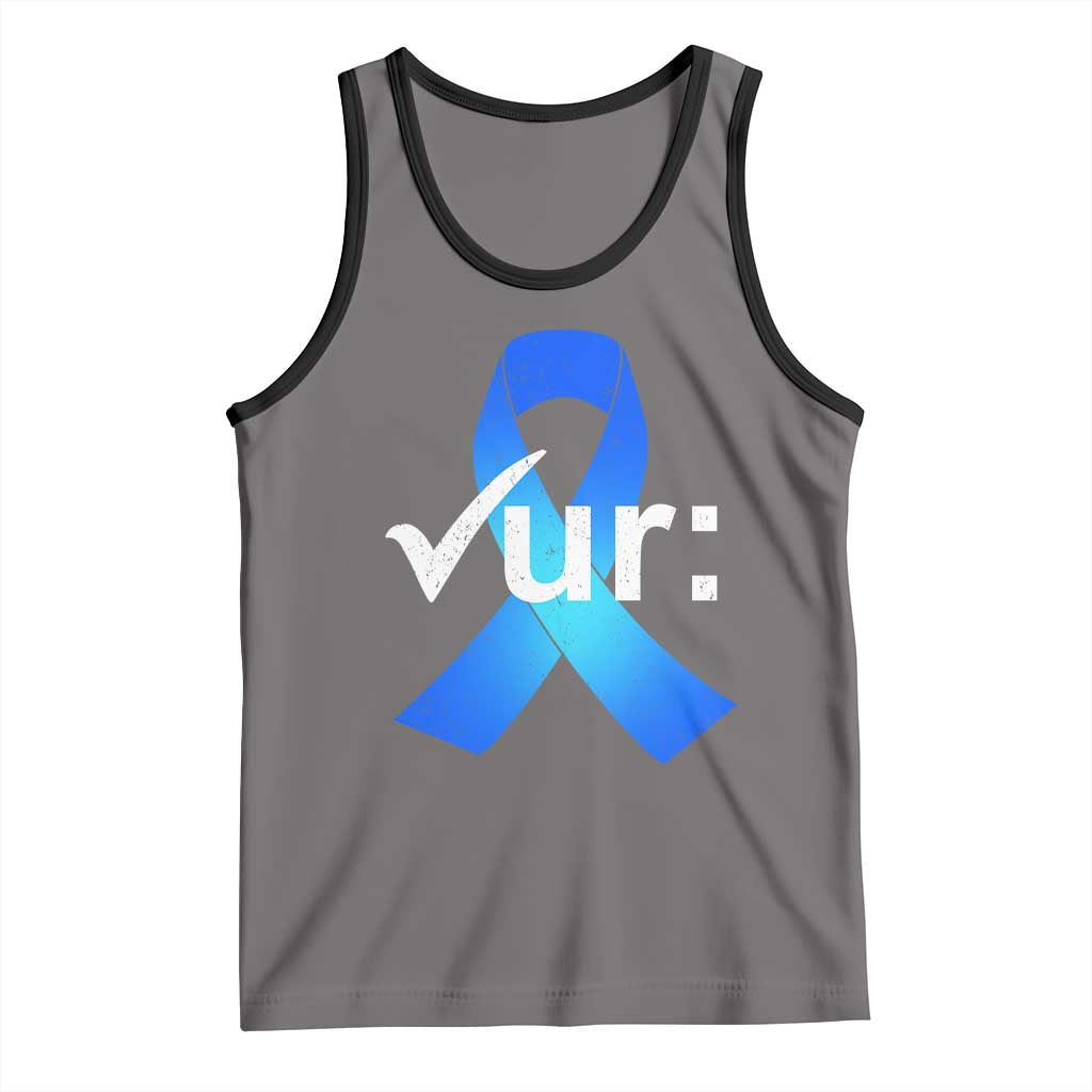 Colon Cancer Awareness Tank Top Blue Ribbon Colonoscopy Colorectal