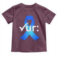 Colon Cancer Awareness Toddler T Shirt Blue Ribbon Colonoscopy Colorectal