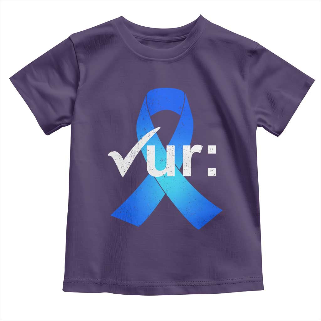Colon Cancer Awareness Toddler T Shirt Blue Ribbon Colonoscopy Colorectal