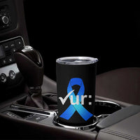 Colon Cancer Awareness Tumbler Cup Blue Ribbon Colonoscopy Colorectal