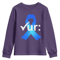 Colon Cancer Awareness Youth Sweatshirt Blue Ribbon Colonoscopy Colorectal