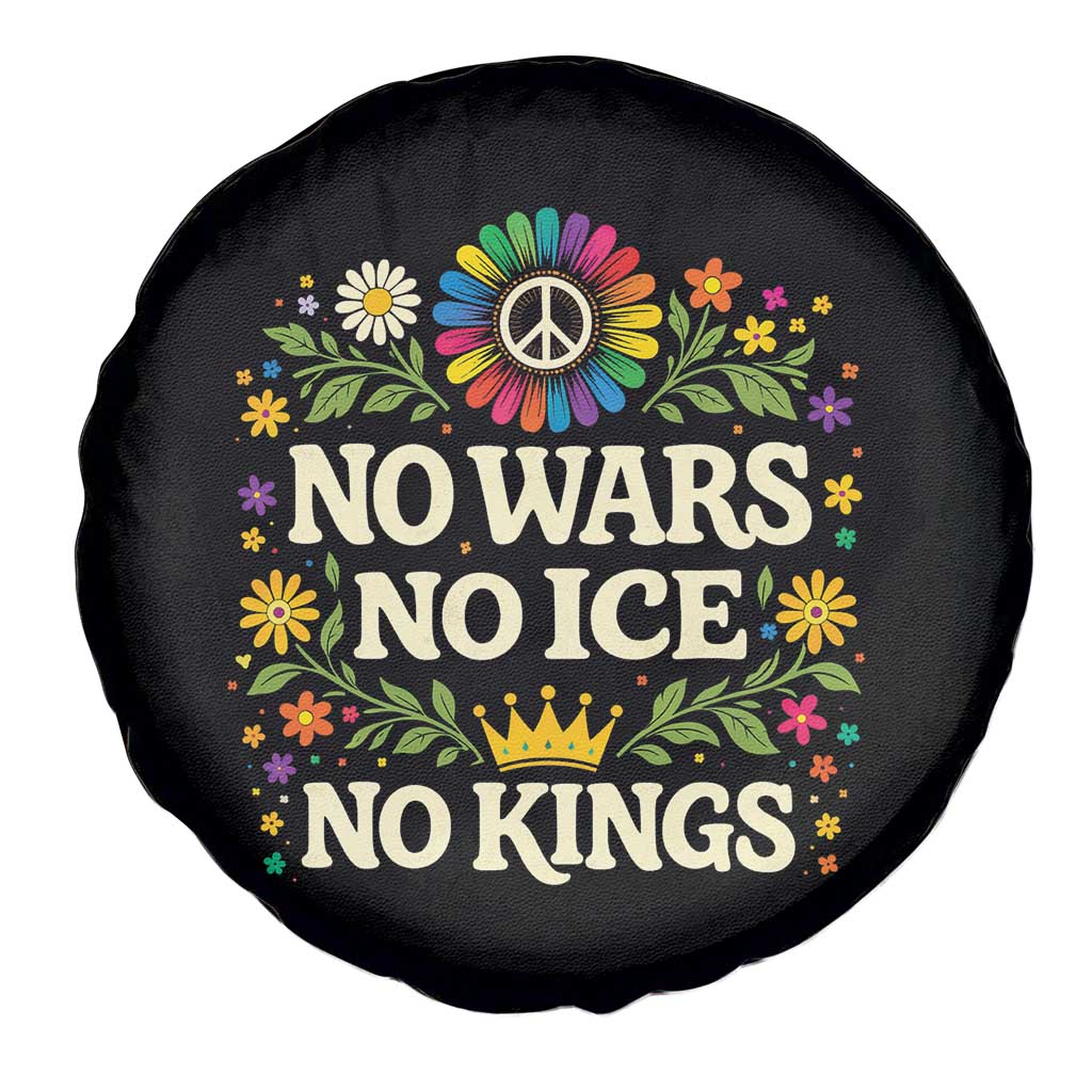 No Wars No ICE No Kings Spare Tire Cover Floral Resist Anti War Protest